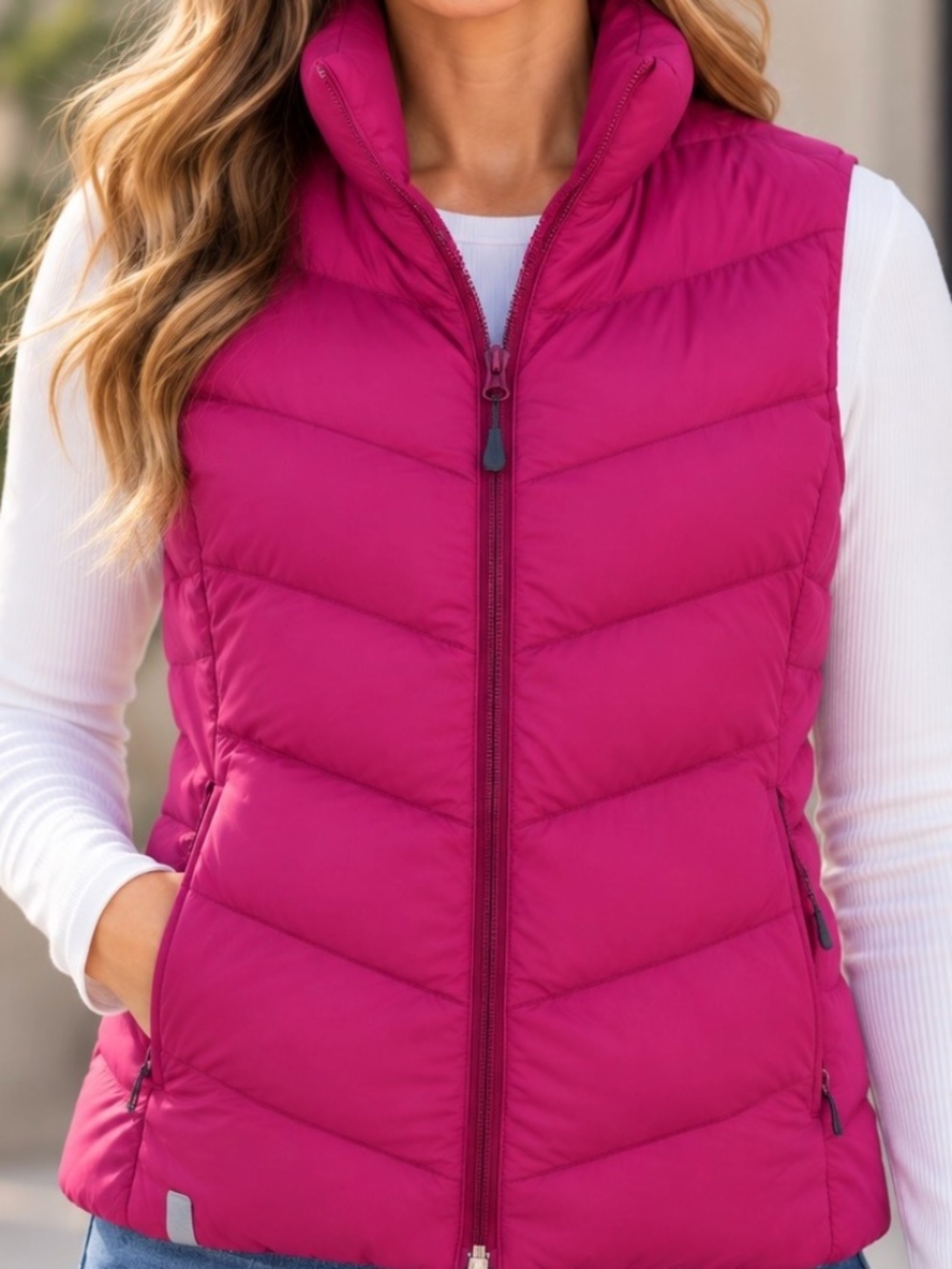 Wind River Puffer Vest Womens Size Small Fuschia Pink T-Max Hyper-Dri Skiing